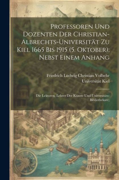 Professoren Und Dozenten Der Christian Albrechts Universit T Zu Kiel