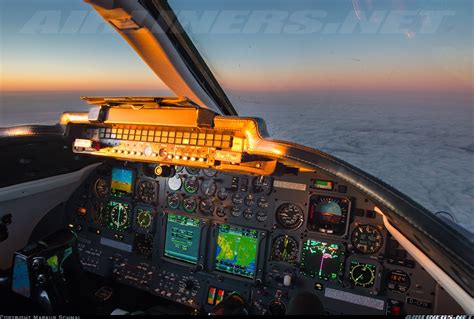 Aviation — Learjet, sunset.