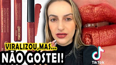 Batom Power Stay Glitter Effect Avon Nude Iluminado Youtube