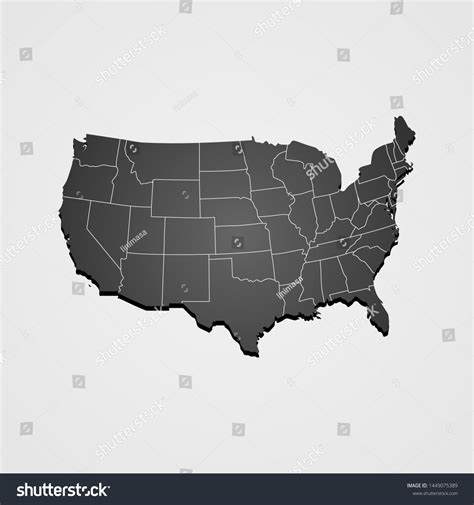 Usa Map Vector Us Map Vector Stock Vector (Royalty Free) 1449075389 ...