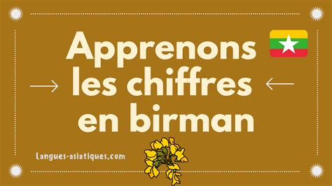 Apprenons Les Chiffres En Birman Langues Asiatiques