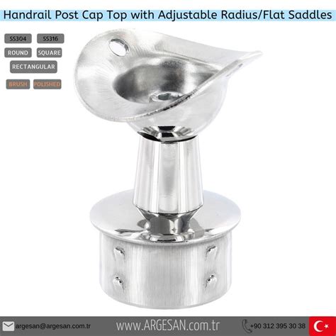 Handrail Post Cap Top With Adjustable Radius Flat Saddles Handrail