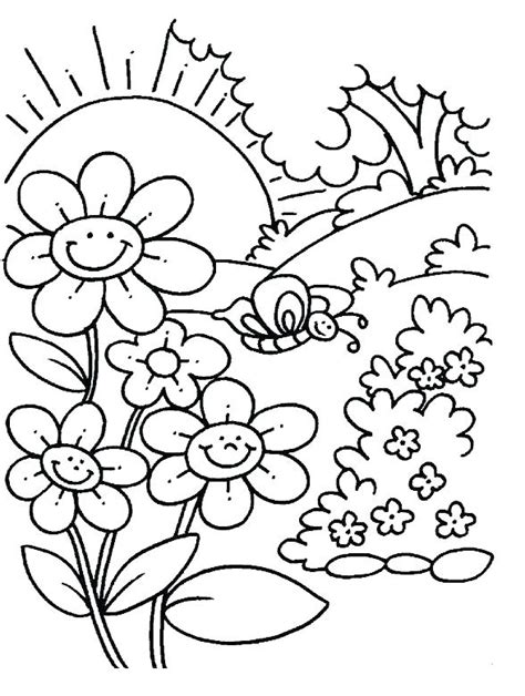 Spring Time Coloring Pages At Free Printable