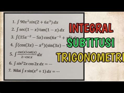 Integral Substitusi Trigonometri Youtube