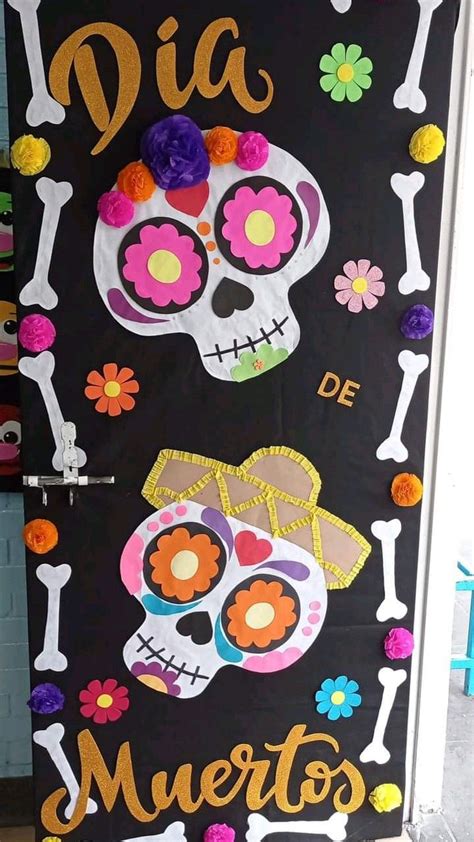 Puerta Decorada D A De Muertos In Halloween Crafts Preschool