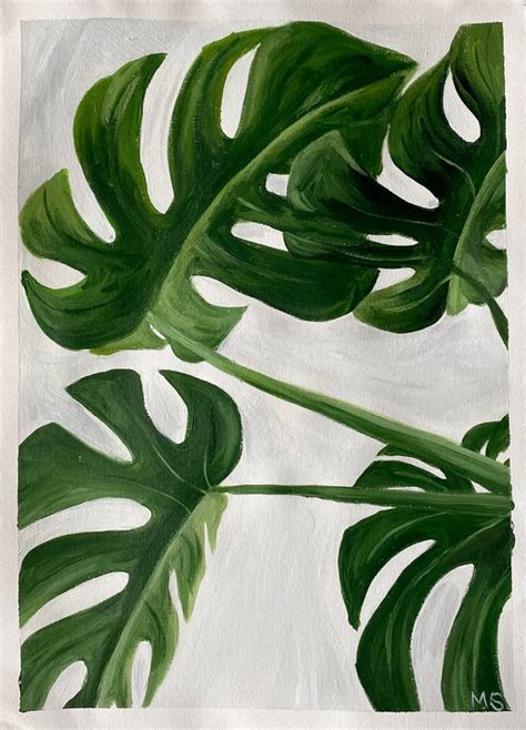 Monstera Leaf Acrylic Painting Ubicaciondepersonas Cdmx Gob Mx