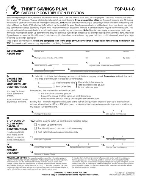 Tsp U 1 C Form ≡ Fill Out Printable Pdf Forms Online