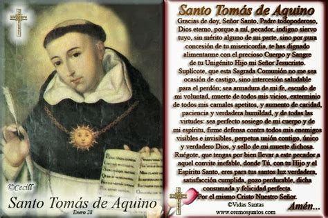 Rinc N De La Oraci N Estampas Oraciones De Santo Tom S De Aquino