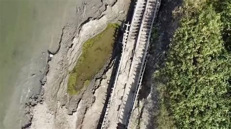 Mississippi Rivers Low Water Level Reveals Shipwreck