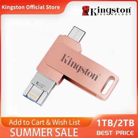 Kingston Pendrive 512gb 1tb 2tb หน่วยความจำlightning Type C Usbอุปกรณ์สำหรับiphone16 15 14 13 12