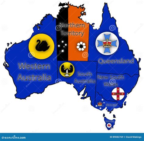 Australia Territories And Flags Stock Illustration Illustration Of