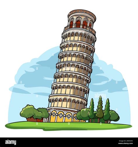 Leaning Tower Of Pisa Leaning Tower Of Pisa Hand Drawn Comic