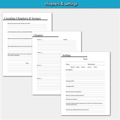 Nanowrimo 30 Day Novel Worksheets Writing Planner Novel Etsy