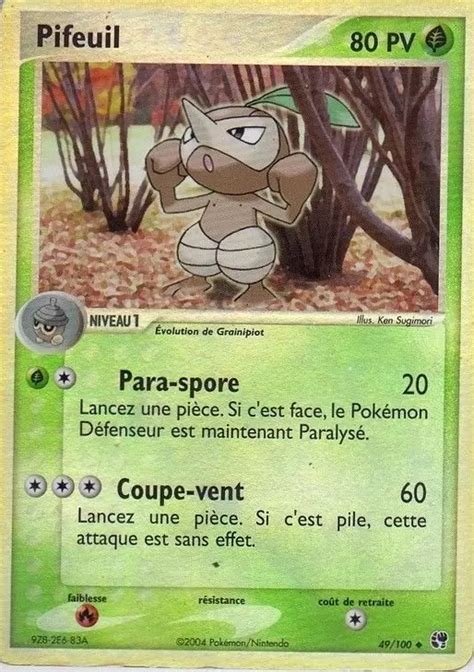 Pifeuil 49 100 EX Tempête de sable carte Pokemon Poke Cartes