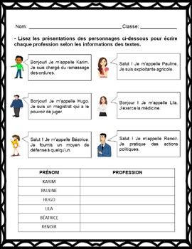 Les Professions Les M Tiers French Jobs Professions Activities Tpt