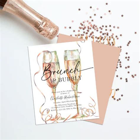 Budget Brunch Bubbly Champagne Bridal Shower Zazzle