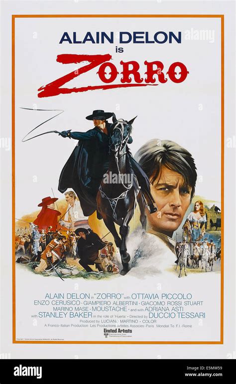 ZORRO, US poster art, Alain Delon, 1975 Stock Photo - Alamy