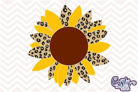 Sunflower Svg Leopard Print Summer Svg By Crafty Mama Studios