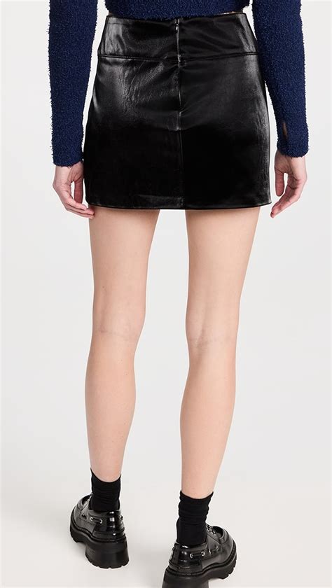 Enza Costa Satin Finish Leather Miniskirt Shopbop