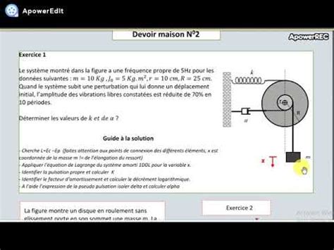 Chapitre Devoir N Exo Explications Et Aide La Solution Youtube