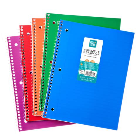 Pen Gear 1 Subject 80 Sheets Poly Notebook College Ruled Walmart