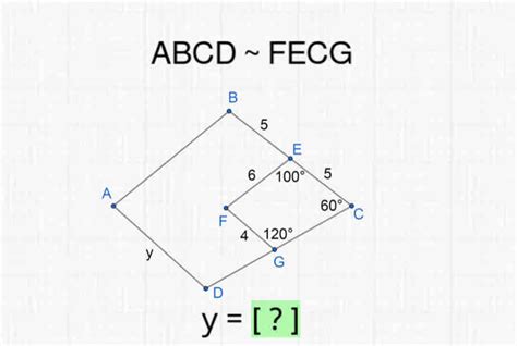 Abcdsim Fecg B 5 E 6 100° 5 A 60° C F 4 120° Y G D Y [] [geometry]