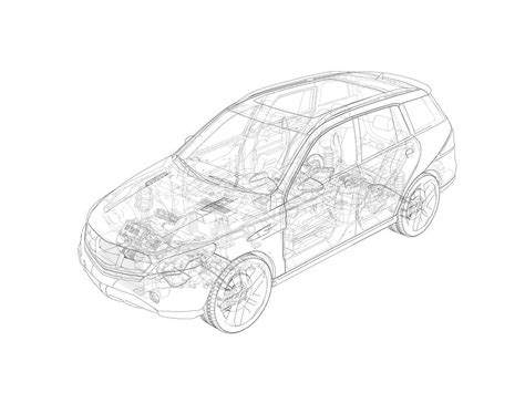 Technical Drawing Of Car 1 By Leonello Calvettiscience Photo Library