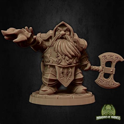 Dwarf Eldritch Knight Minature Dorfas Tabletop Rpg Miniature