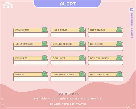 Frog Pink Twitch Alert Stream Overlay Animation Obs Streamlabs Studio