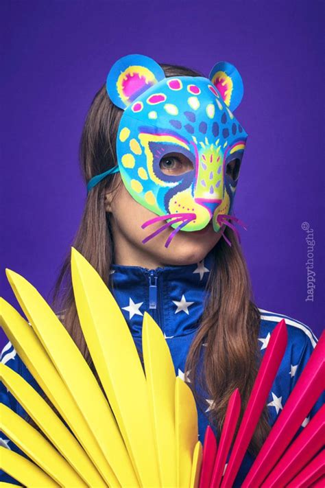 Printable Alebrije Masks Make Diy Jaguar Fox Owl And Rabbit Masks