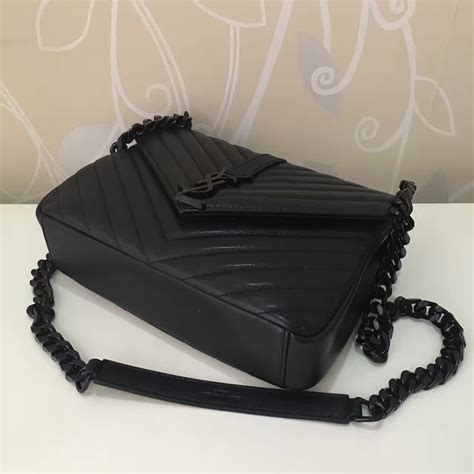 Ysl Saint Laurent Woman College Chain Bag Black Hardware Original