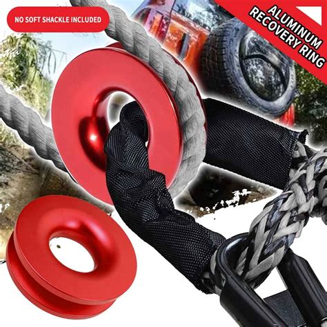 1PCS Winch Snatch Recovery Ring 66000 Lbs For Soft Shackle ATV UTV