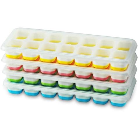 Lot De Bacs Gla Ons En Silicone Avec Couvercle Peu Encombrant Et