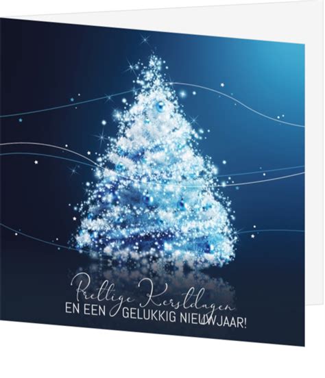 Mix Match Kerstkaart Sprankelende Blauwe Kerstboom