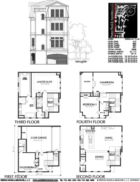 Floor Plans for Townhouses, Luxury Town Home Blueprints, Designers ...