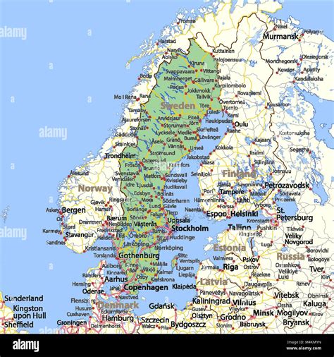 Large Detailed Map Of Sweden With Cities And Towns 53 Off