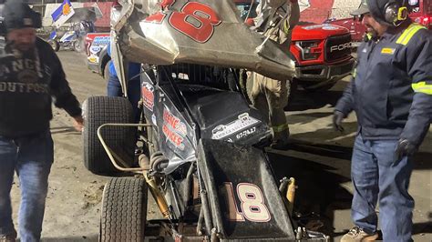 Big Sprint Car Flip At Eastbay Raceway Park Winternationals Shane