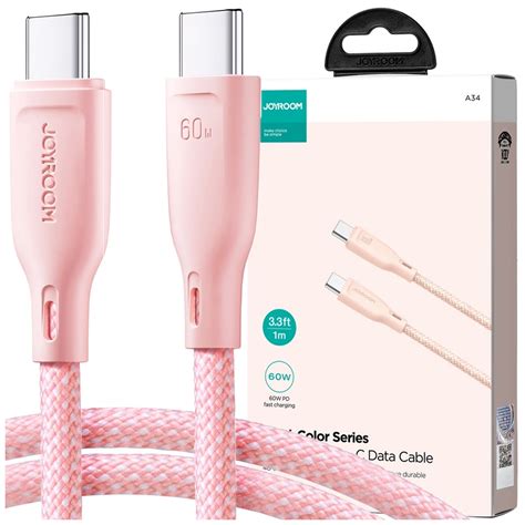 JOYROOM KABEL PRZEWÓD DŁUGI SZYBKI WYTRZYMAŁY USB C USB C 60W 1M