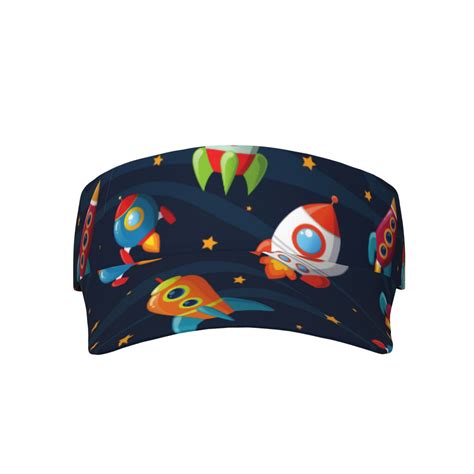 Lukts Spaceships And Stars Sun Sports Visor Adjustable Cap For Men