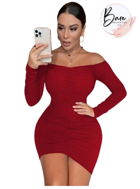 Off Shoulder Bodycon Dress Bare Necessities Slu