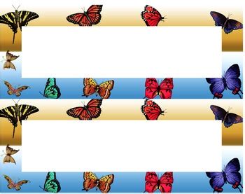 Butterflies Desk Name Tag Plates Set By Amy Lynn Teaches TpT