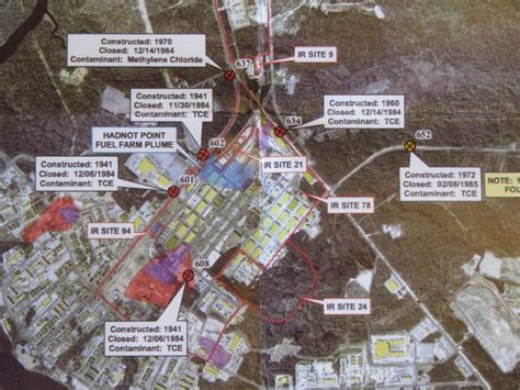 Contamination Maps Camp Lejeune Map Nc Map