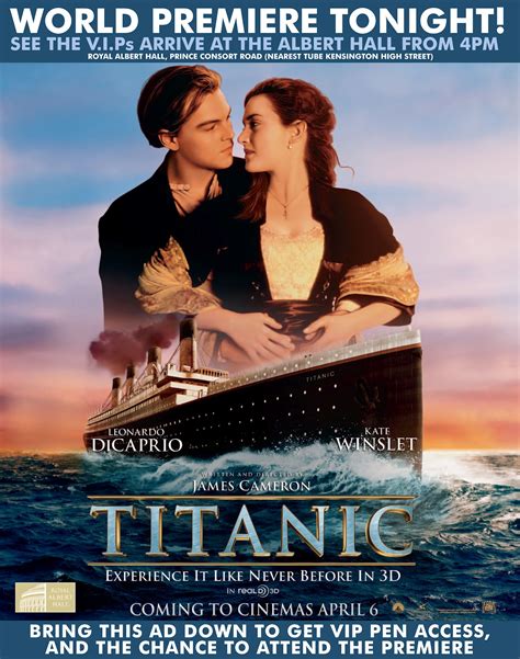 Want To Go To The World Premiere Of Titanic D Tonight Or Watch It