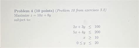 Solved Problem 4 10 Points Problem 10 From Exercises Chegg