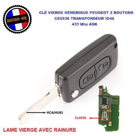 Cl Vierge Id Mhz Ce Peugeot Sw Cle Boutons