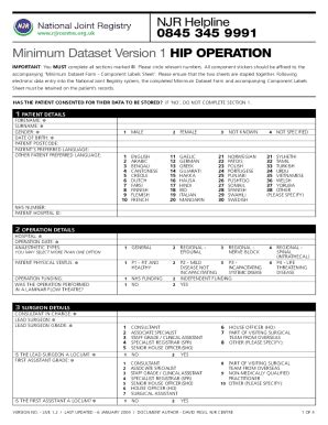 Fillable Online Njr Helpline Minimum Dataset Version