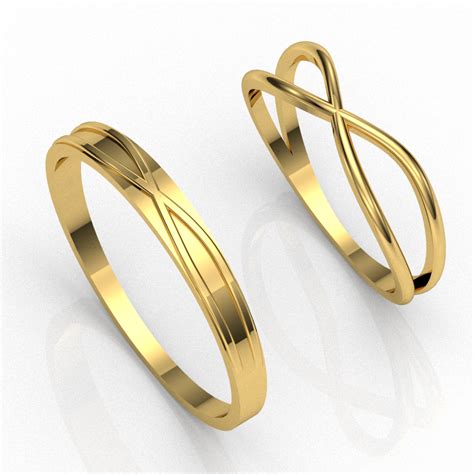 Love In Infinity Gold Couple Rings