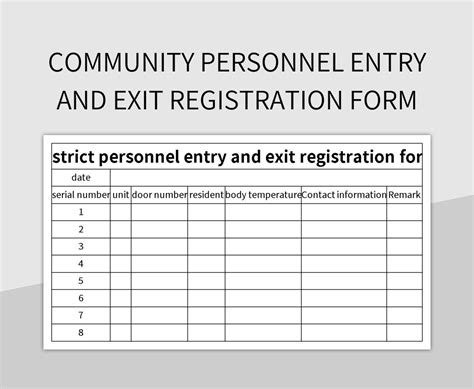 District Vehicle Entry And Exit Registration Form Excel Template And