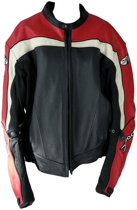 Vintage Red, Black, and White Leather Motorcycle Jacket by Joe Rocket ...