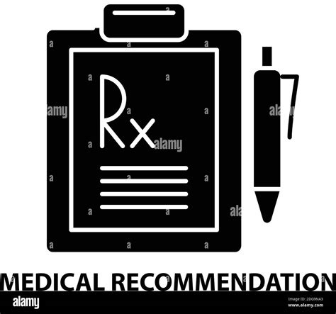 medical recommendation icon, black vector sign with editable strokes ...